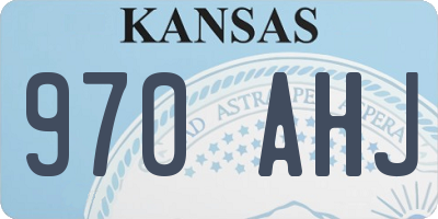 KS license plate 970AHJ