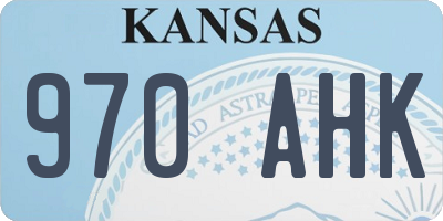 KS license plate 970AHK