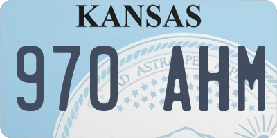 KS license plate 970AHM