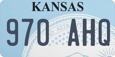 KS license plate 970AHQ