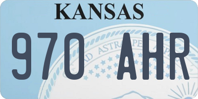 KS license plate 970AHR