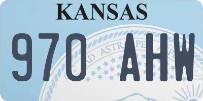KS license plate 970AHW