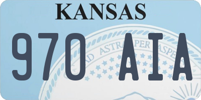 KS license plate 970AIA