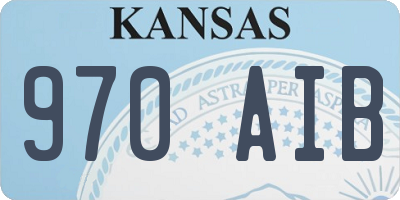 KS license plate 970AIB