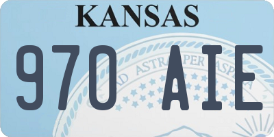 KS license plate 970AIE