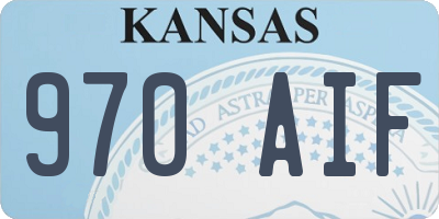 KS license plate 970AIF