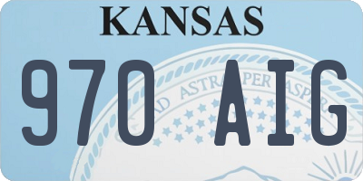 KS license plate 970AIG