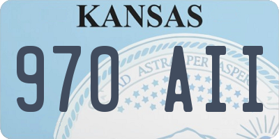 KS license plate 970AII
