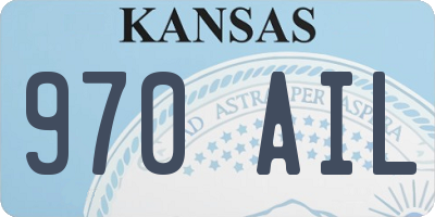 KS license plate 970AIL