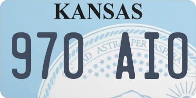 KS license plate 970AIO