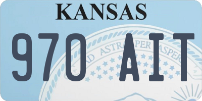 KS license plate 970AIT