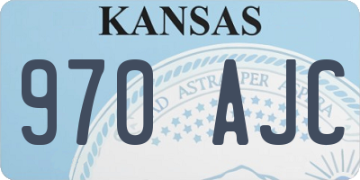 KS license plate 970AJC