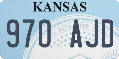KS license plate 970AJD
