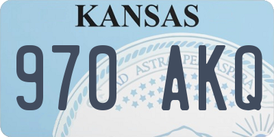 KS license plate 970AKQ