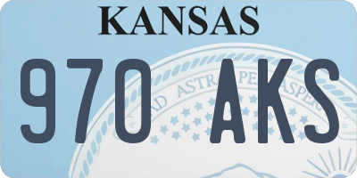 KS license plate 970AKS