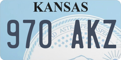 KS license plate 970AKZ