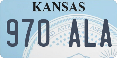 KS license plate 970ALA