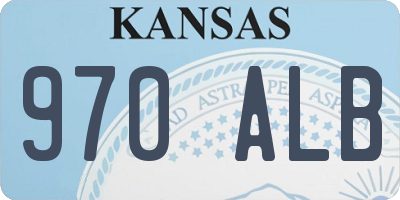 KS license plate 970ALB
