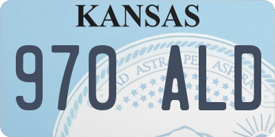 KS license plate 970ALD