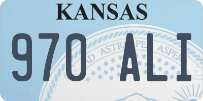 KS license plate 970ALI