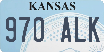 KS license plate 970ALK