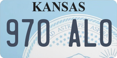 KS license plate 970ALO