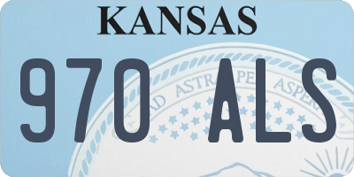KS license plate 970ALS