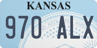 KS license plate 970ALX