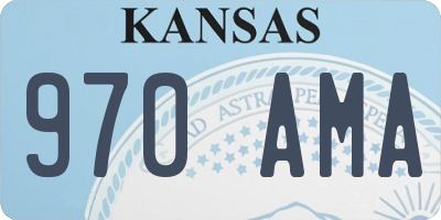 KS license plate 970AMA
