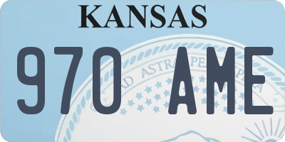 KS license plate 970AME