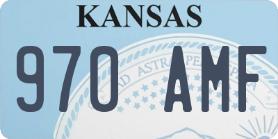 KS license plate 970AMF