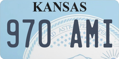KS license plate 970AMI