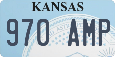 KS license plate 970AMP