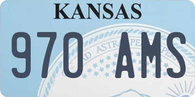 KS license plate 970AMS