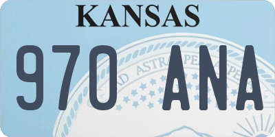 KS license plate 970ANA