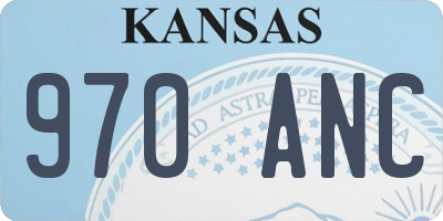 KS license plate 970ANC