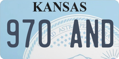KS license plate 970AND