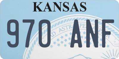 KS license plate 970ANF