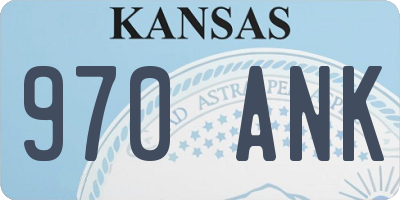 KS license plate 970ANK