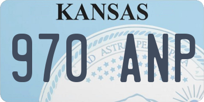 KS license plate 970ANP