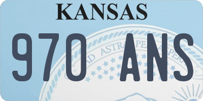 KS license plate 970ANS