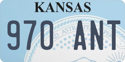 KS license plate 970ANT