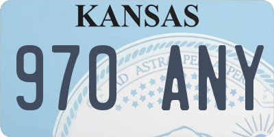 KS license plate 970ANY