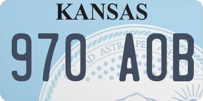 KS license plate 970AOB