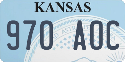 KS license plate 970AOC