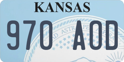 KS license plate 970AOD