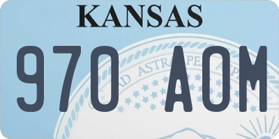 KS license plate 970AOM