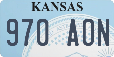 KS license plate 970AON