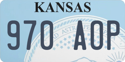 KS license plate 970AOP
