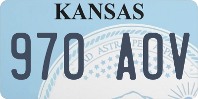 KS license plate 970AOV